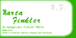 marta finkler business card